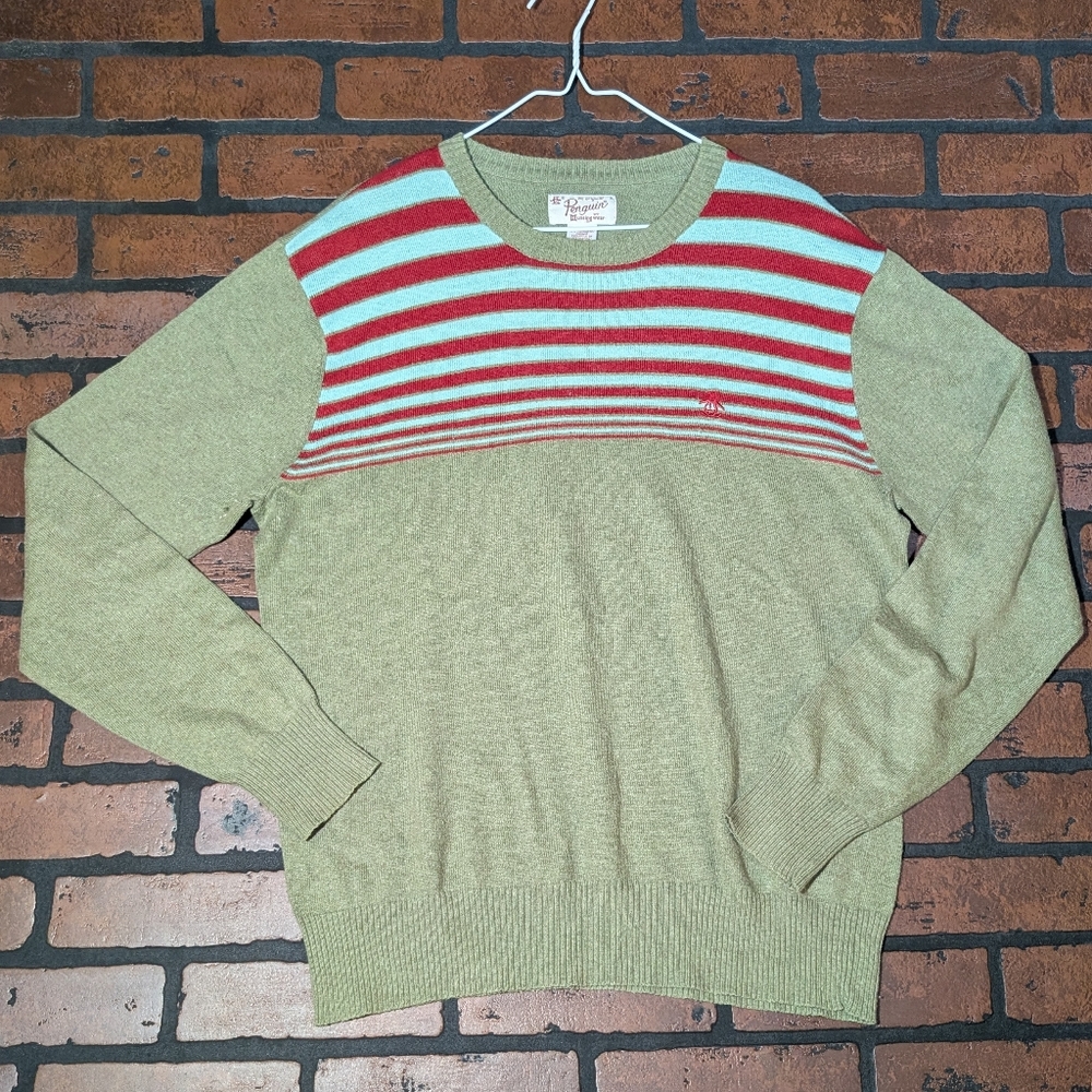Vintage Original Penguin XL 80s Striped Cashmere Blend Knit‎ Sweater